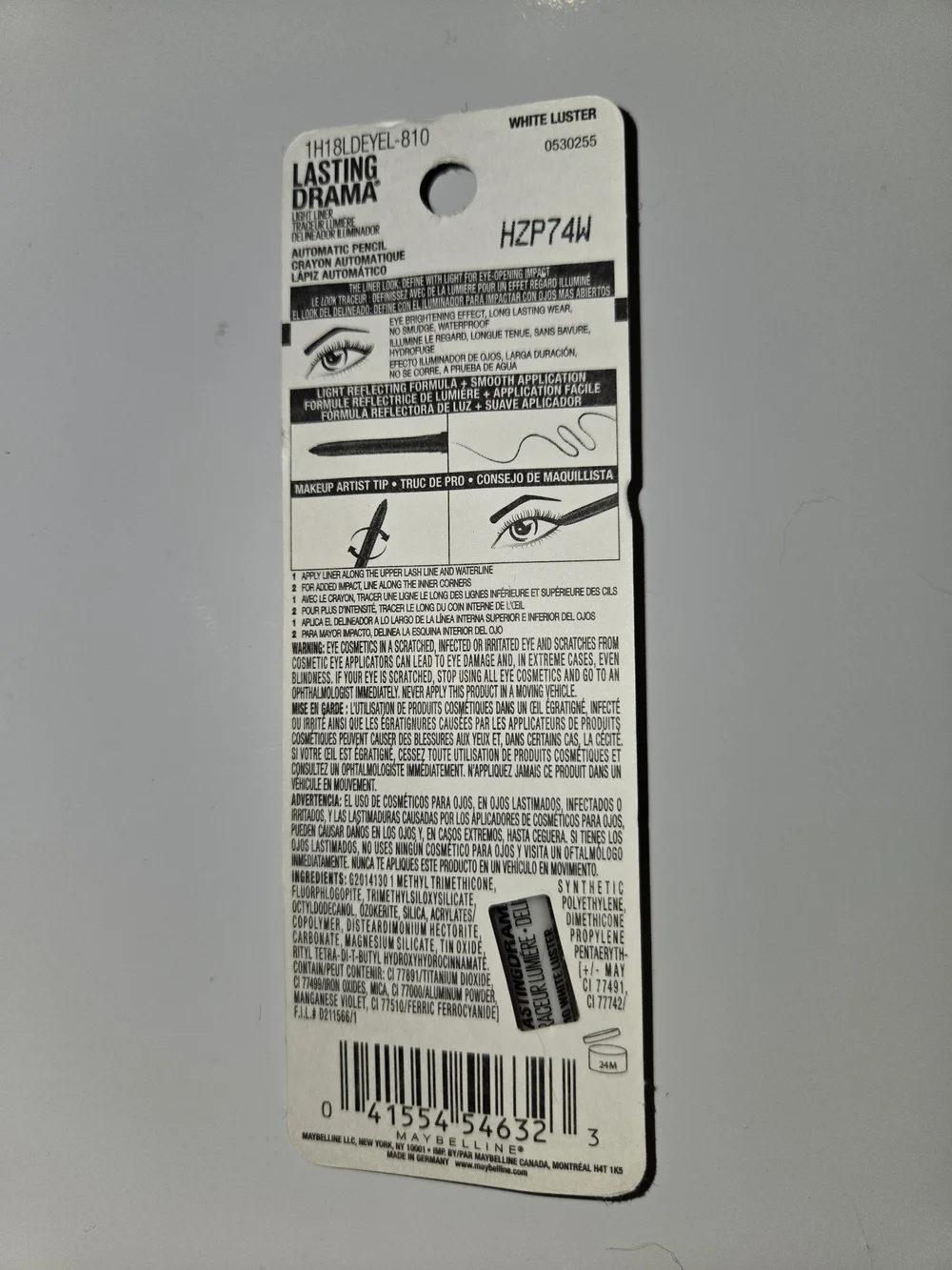 Maybelline Lasting Drama Light Liner Pencil 810 White Luster